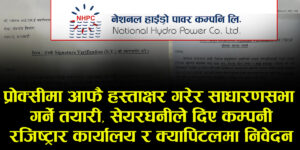 नेशनल हाईड्रो पावरमा नक्कली हस्ताक्षर गराएर साधारण सभा बोलाइयो, रजिष्ट्रार कार्यालय र क्यापिटलमा पर्याे उजुरी
