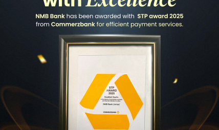 एनएमबि बैंकलाई कमर्ज बैंक जर्मनीबाट ‘एसटीपी अवार्ड २०२५’ प्रदान