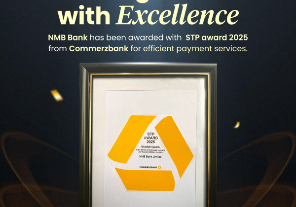 एनएमबि बैंकलाई कमर्ज बैंक जर्मनीबाट ‘एसटीपी अवार्ड २०२५’ प्रदान