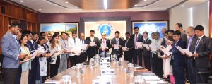 नेपाल एसबिआई बैंकले ३३औँ वार्षिकोत्सवमा शपथ ग्रहण र रक्तदान कार्यक्रम सम्पन्न